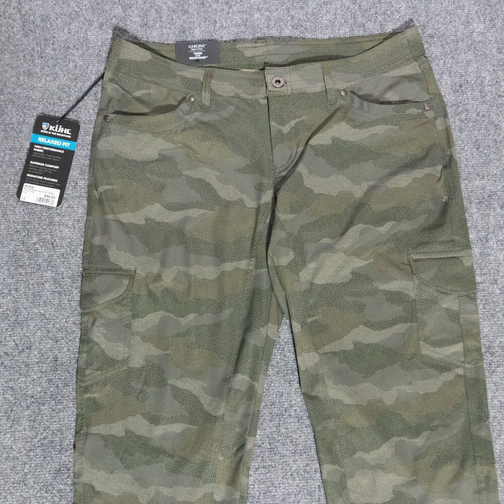 NWT KUHL Freeflex Roll-Up Camo Cargo Pants Womens 12 Kurve UPF50 Hiking Outdoors - Picture 4 of 7